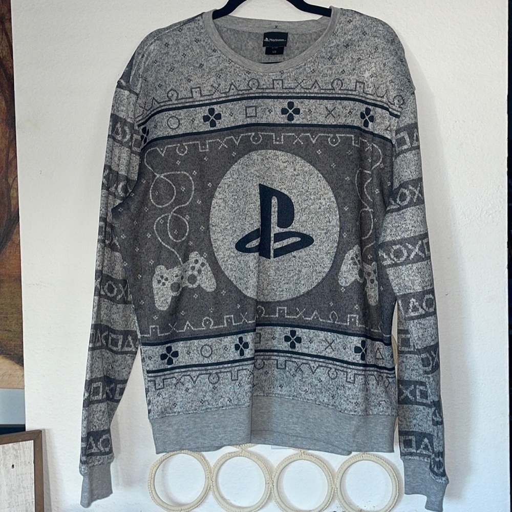 PlayStation Gray Ugly Christmas Sweater